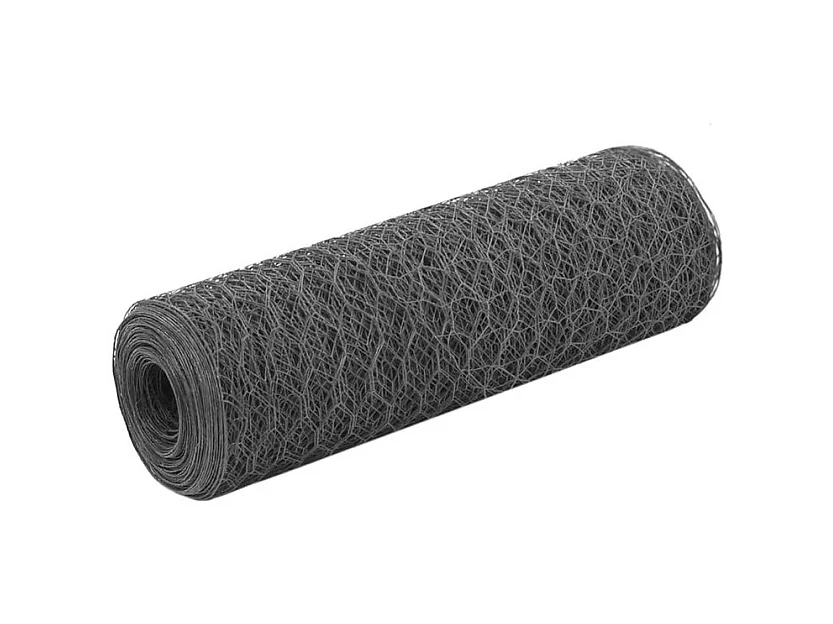 Grillage Acier avec revêtement en PVC 25x0,5 m Gris