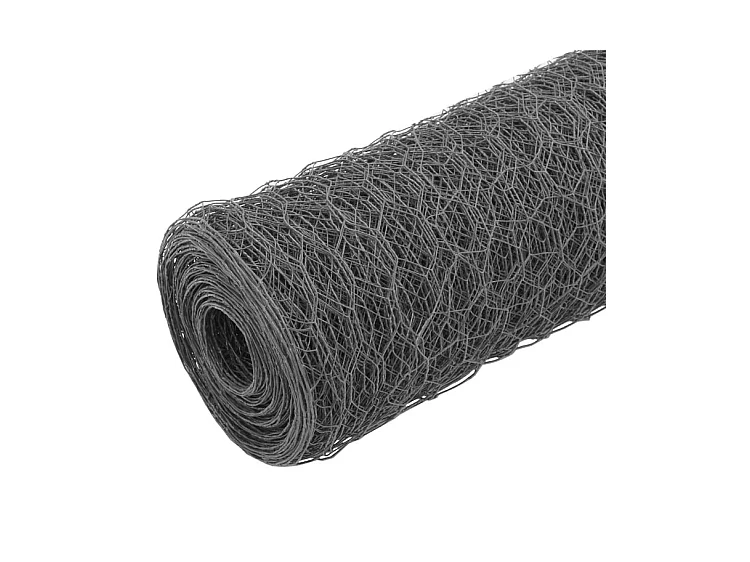 Grillage Acier avec revêtement en PVC 25x0,5 m Gris