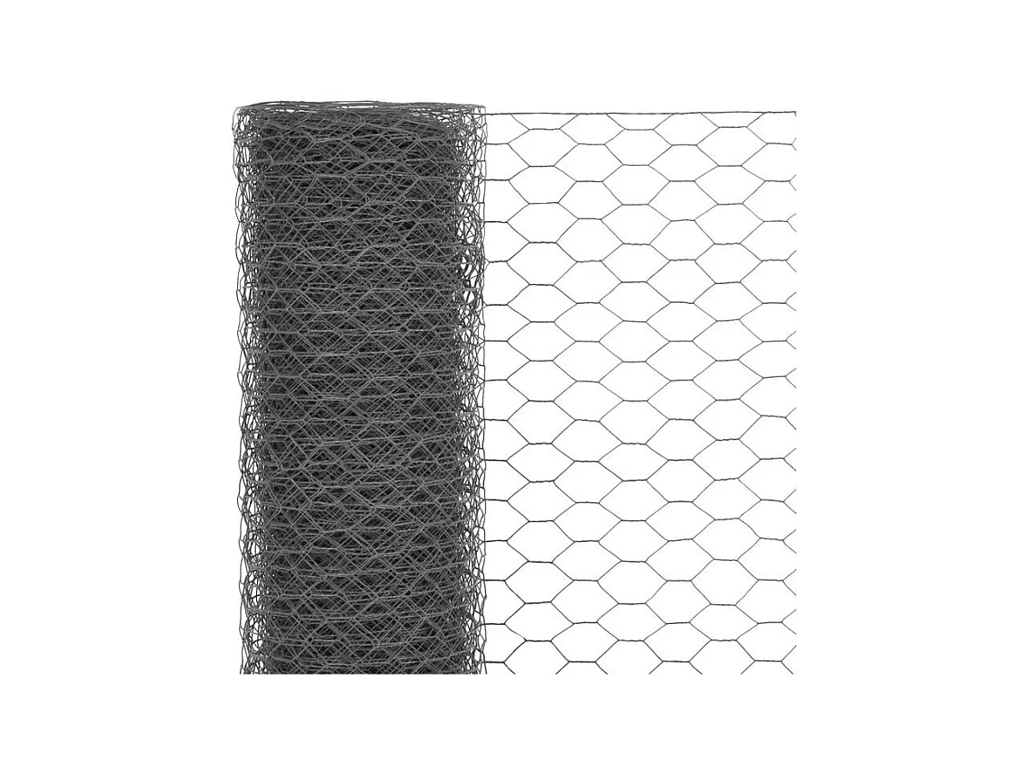 Grillage Acier avec revêtement en PVC 25x1,5 m Gris
