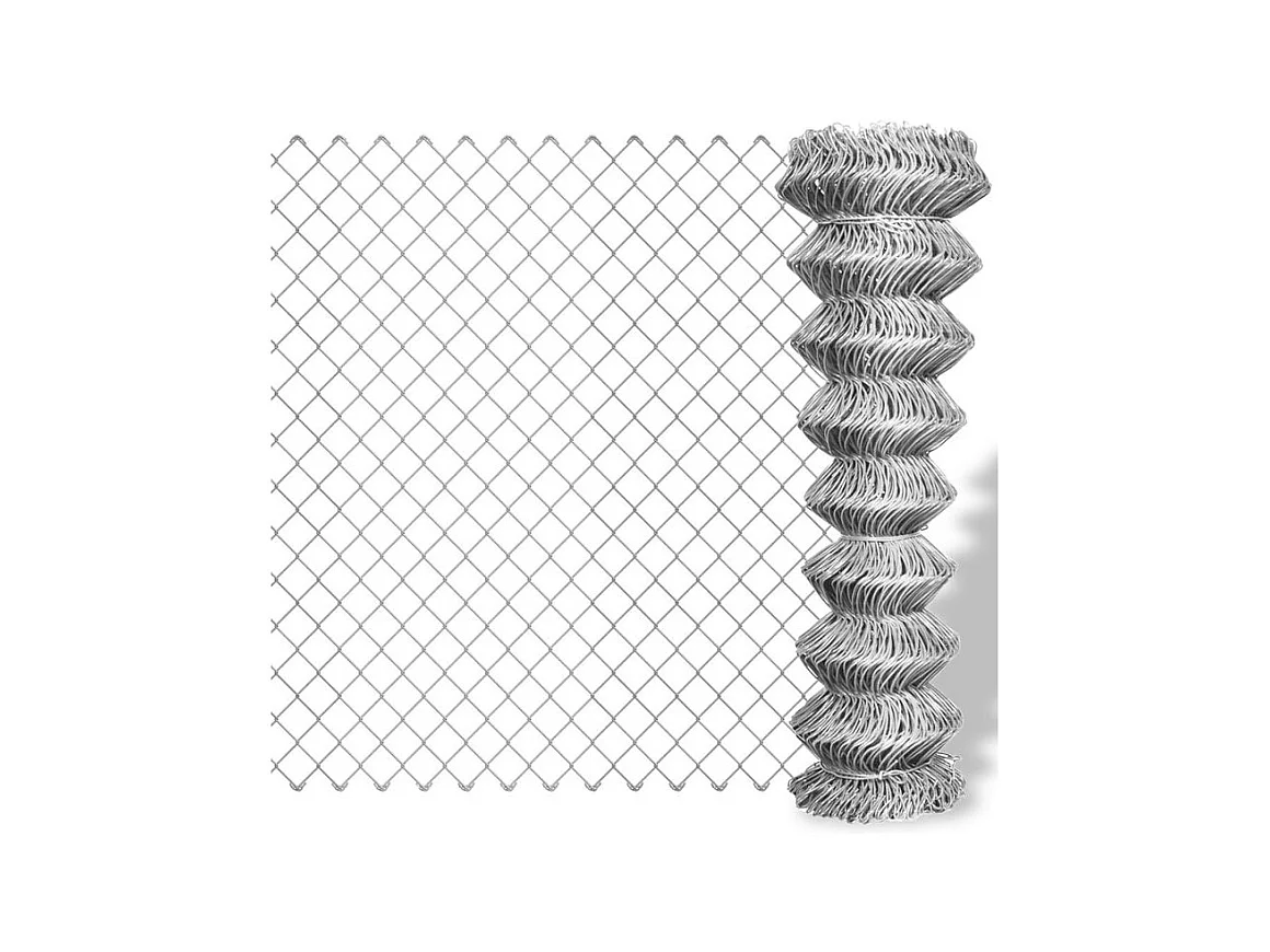 Clôture à mailles losangées Acier galvanisé 25x1 m Argenté