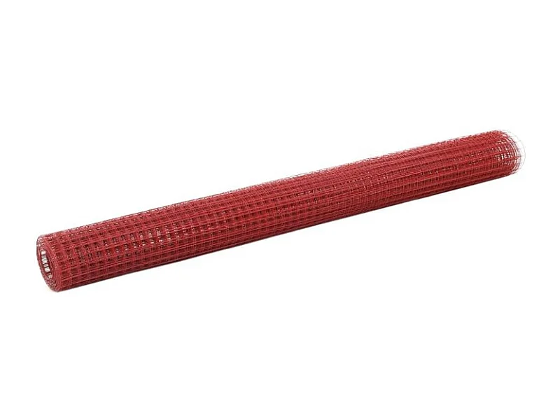 Grillage Acier avec revêtement en PVC 25x1,5 m Rouge