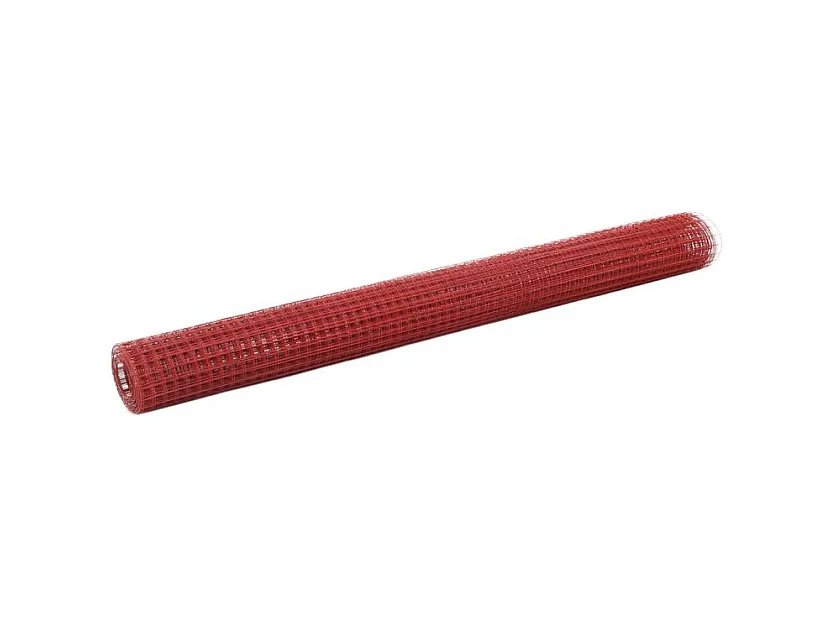Grillage Acier avec revêtement en PVC 25x1,5 m Rouge