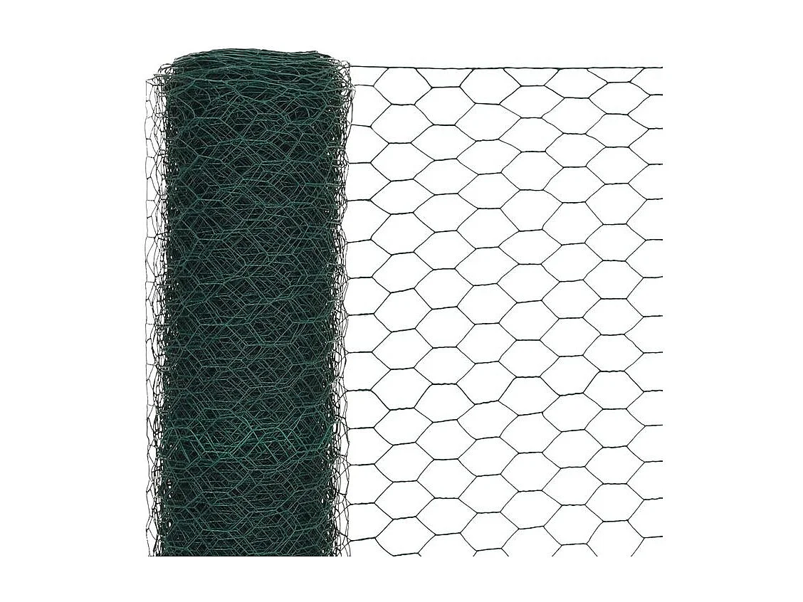 Grillage Acier avec revêtement en PVC 25x1,2 m Vert
