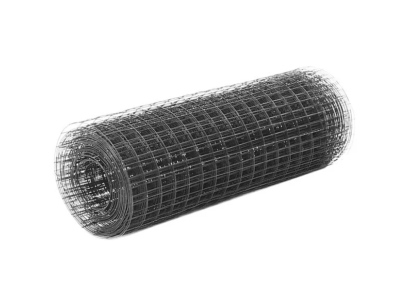 Grillage Acier avec revêtement en PVC 25x0,5 m Gris