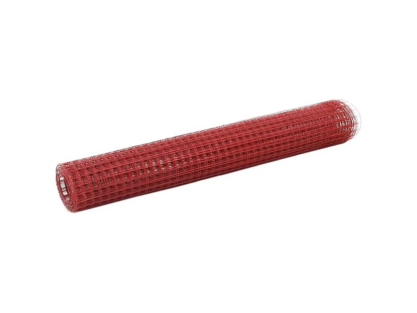 Grillage Acier avec revêtement en PVC 10x1 m Rouge