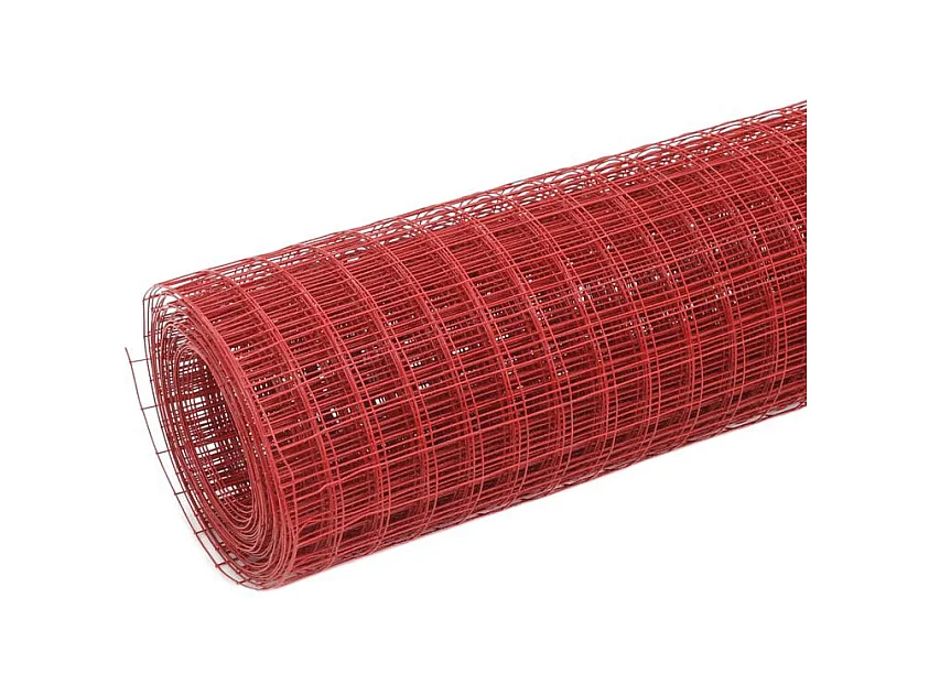 Grillage Acier avec revêtement en PVC 10x1 m Rouge