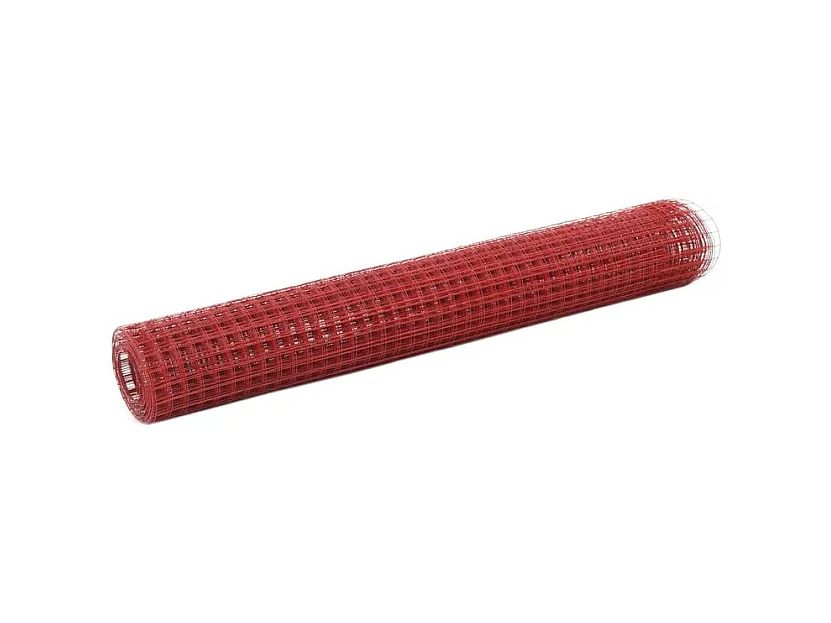Grillage Acier avec revêtement en PVC 10x1 m Rouge