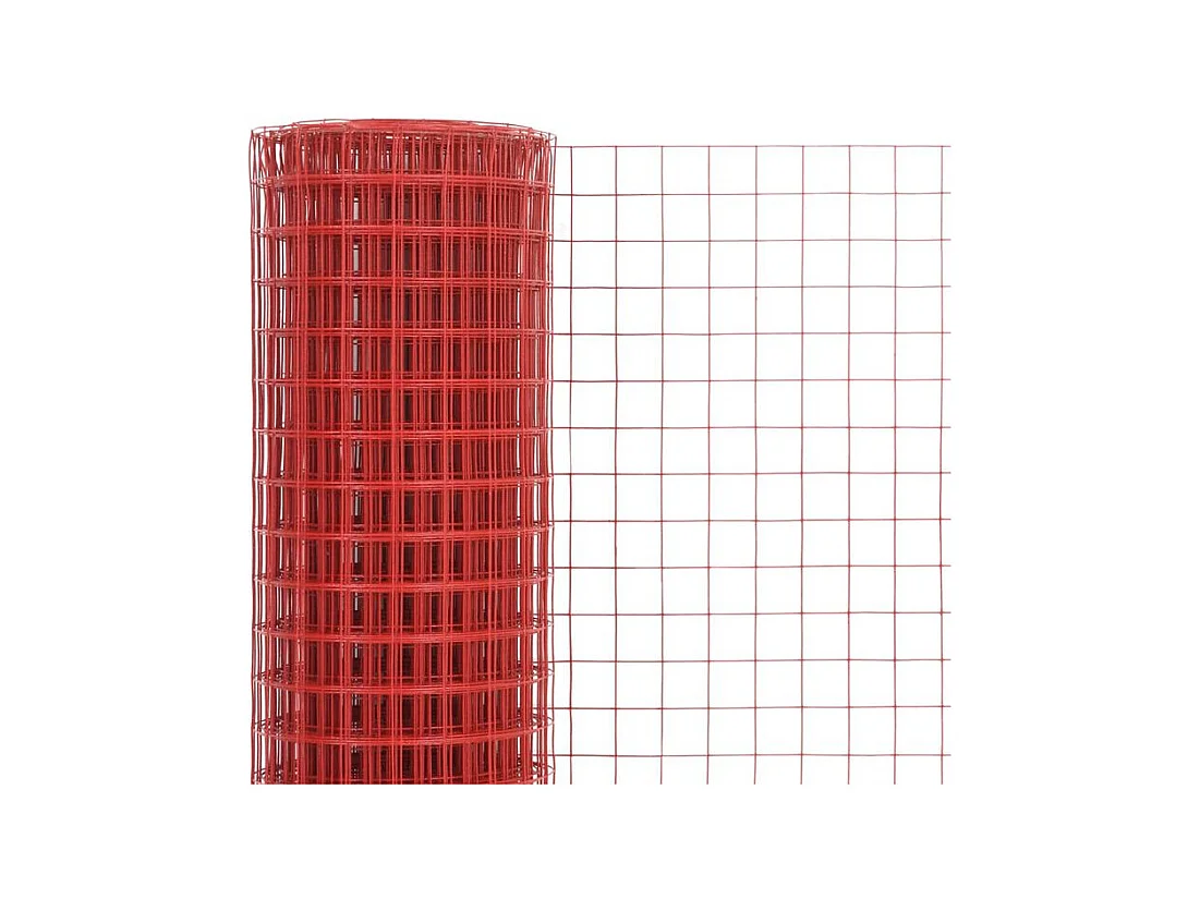 Grillage Acier avec revêtement en PVC 10x1 m Rouge
