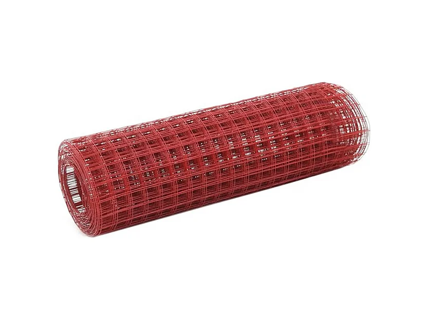 Grillage Acier avec revêtement en PVC 10x0,5 m Rouge