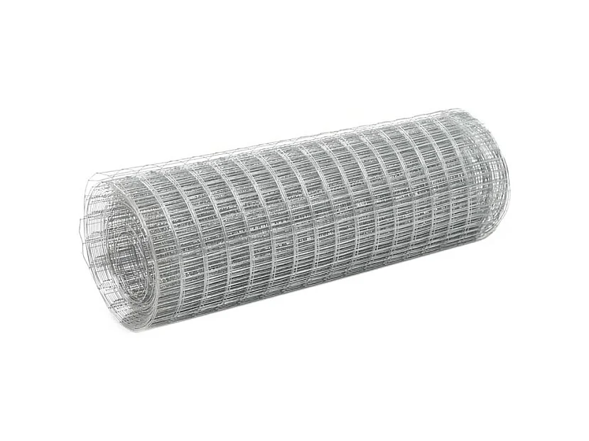 Grillage pour volière Acier galvanisé 25x0,5 m Argenté