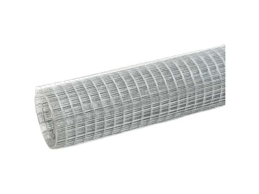 Grillage pour volière Acier galvanisé 25x0,5 m Argenté