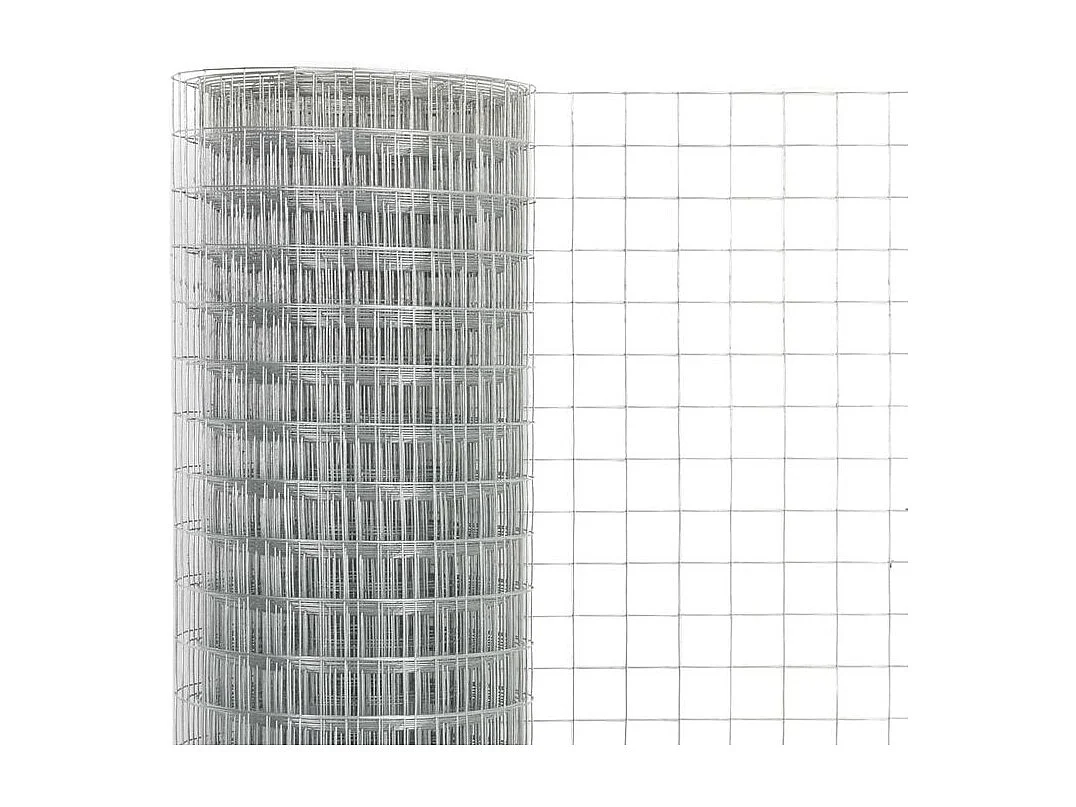 Grillage pour volière Acier galvanisé 25x0,5 m Argenté