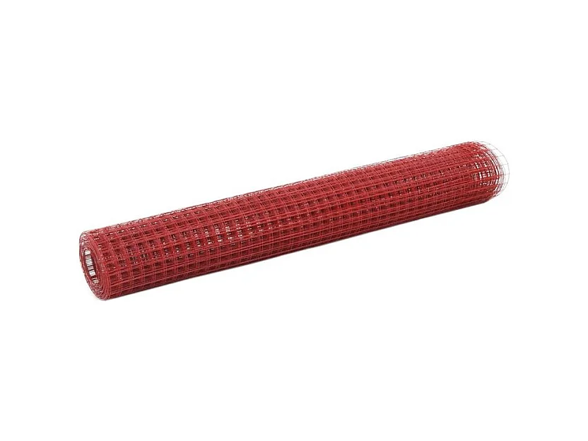 Grillage Acier avec revêtement en PVC 10x1 m Rouge