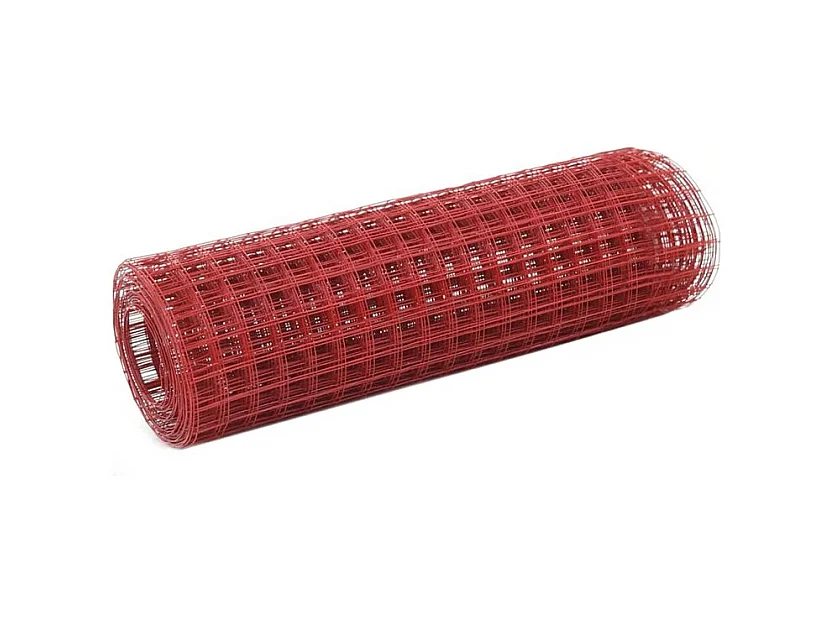 Grillage Acier avec revêtement en PVC 10x0,5 m Rouge
