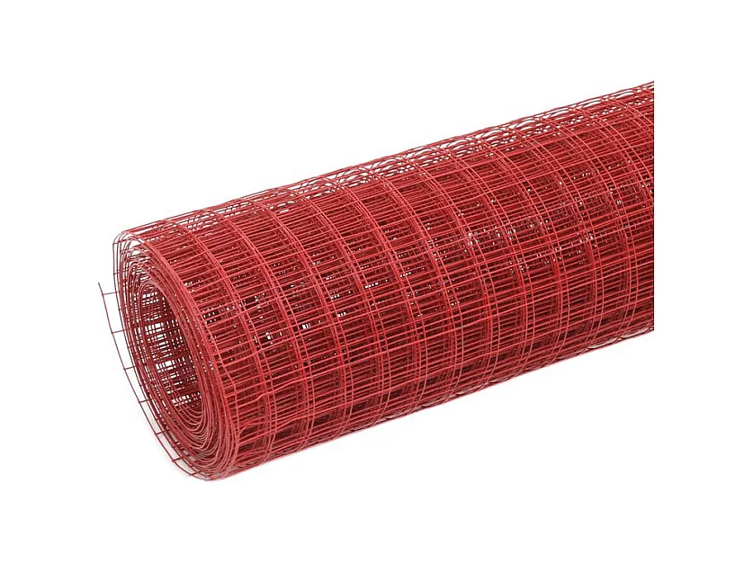 Grillage Acier avec revêtement en PVC 10x0,5 m Rouge
