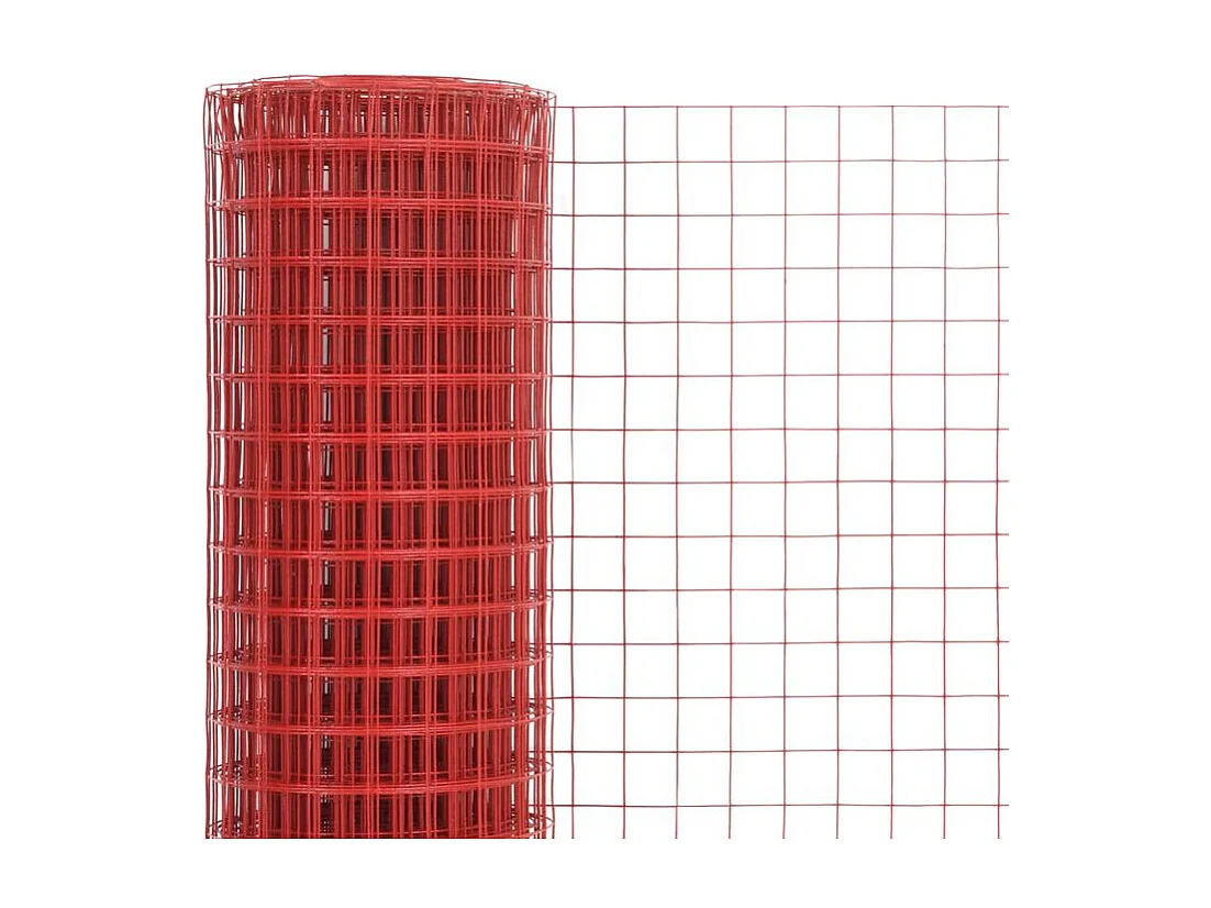 Grillage Acier avec revêtement en PVC 10x1,5 m Rouge