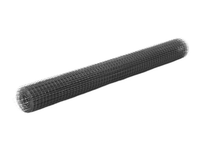 Grillage Acier avec revêtement en PVC 10x1,5 m Gris