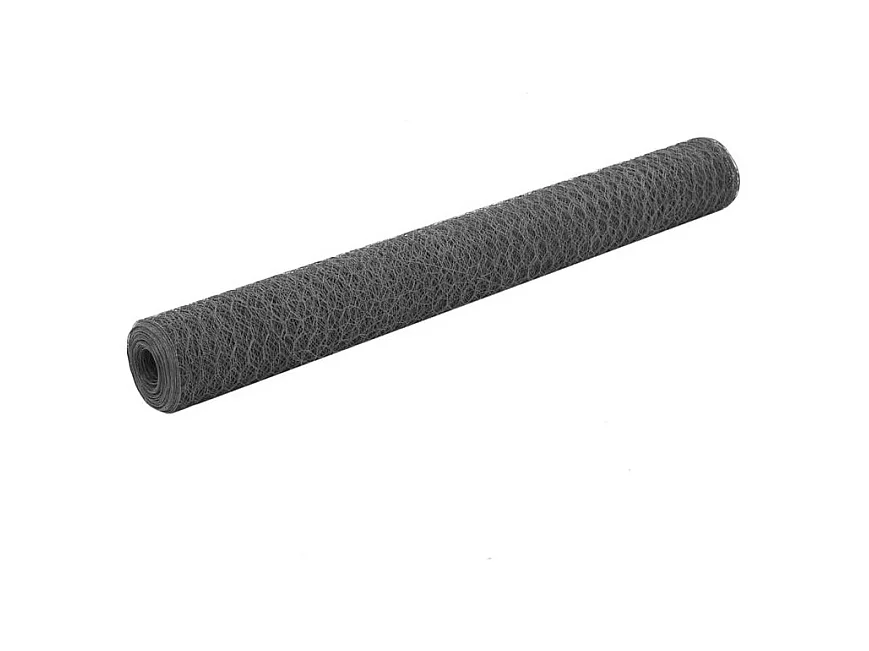 Grillage Acier avec revêtement en PVC 25x1,2 m Gris