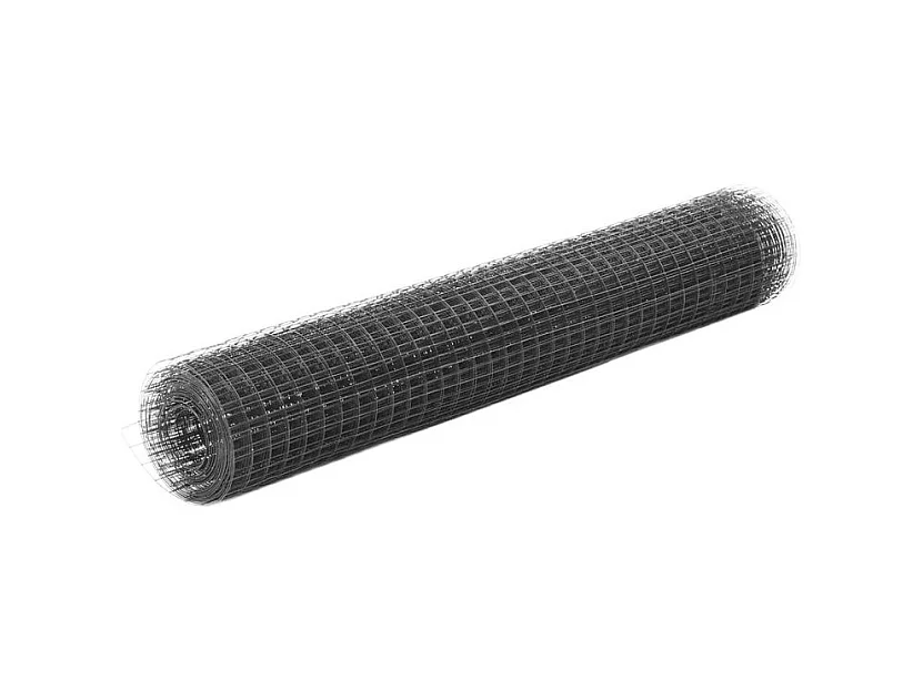 Grillage Acier avec revêtement en PVC 25x1 m Gris