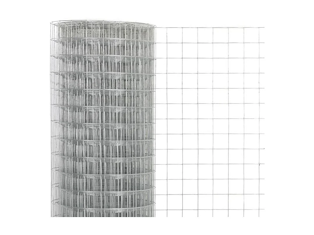 Grillage pour volière Acier galvanisé 25x1,5 m Argenté