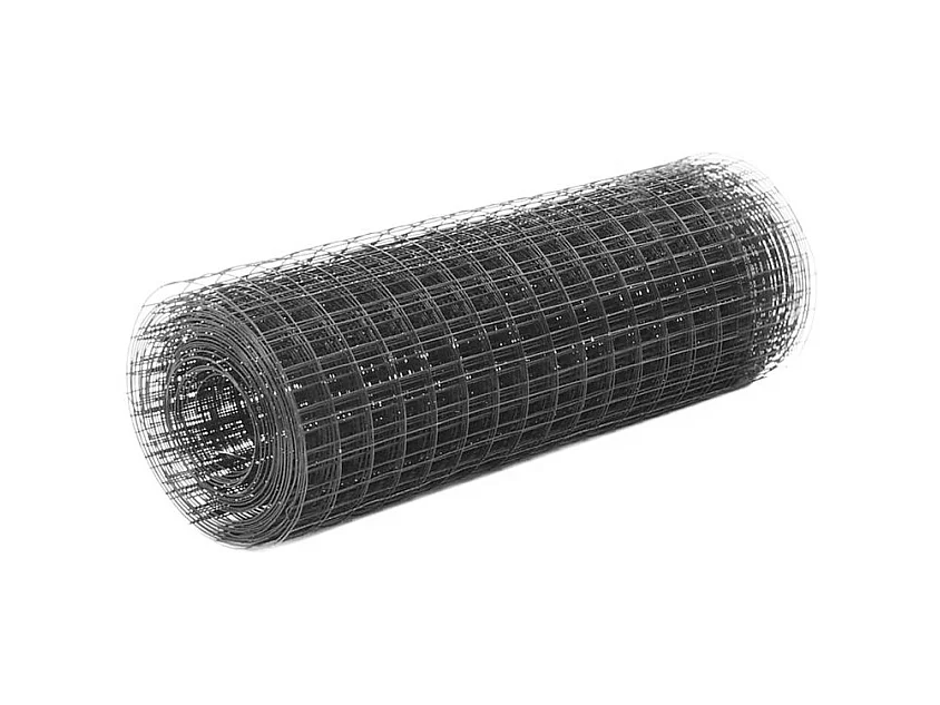 Grillage Acier avec revêtement en PVC 10x0,5 m Gris