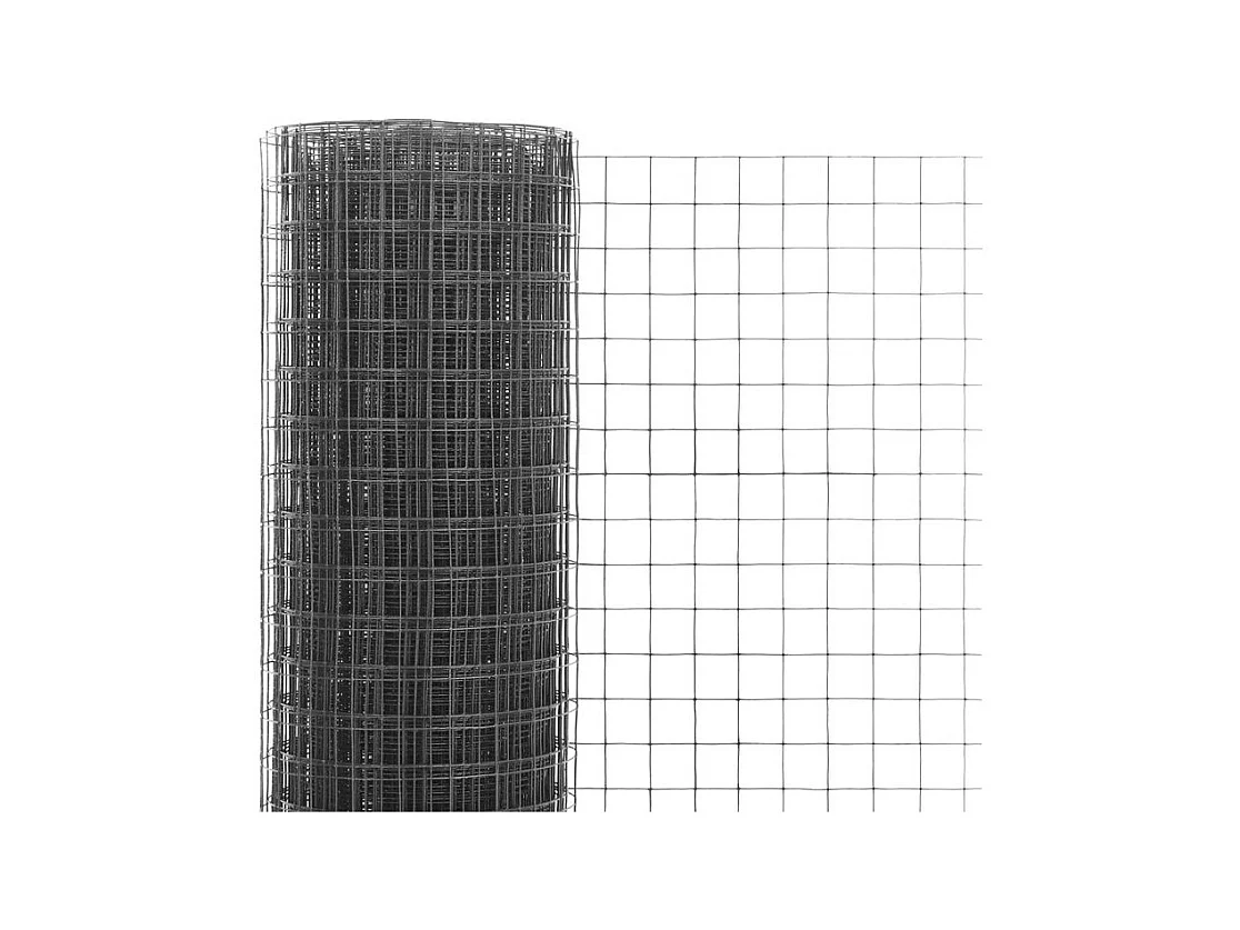 Grillage Acier avec revêtement en PVC 10x0,5 m Gris