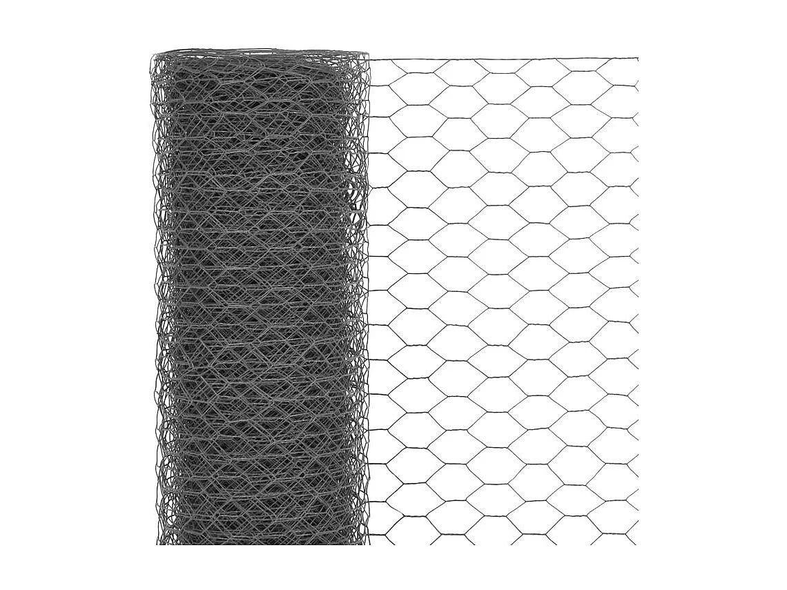 Grillage Acier avec revêtement en PVC 25x0,5 m Gris