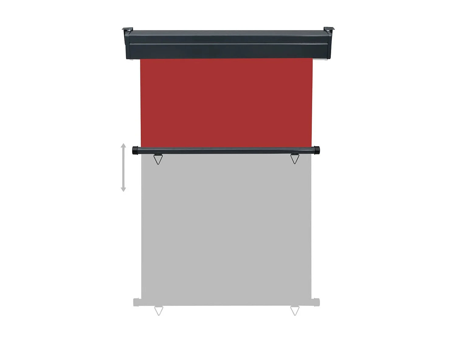 Auvent latéral de balcon 120x250 Rouge