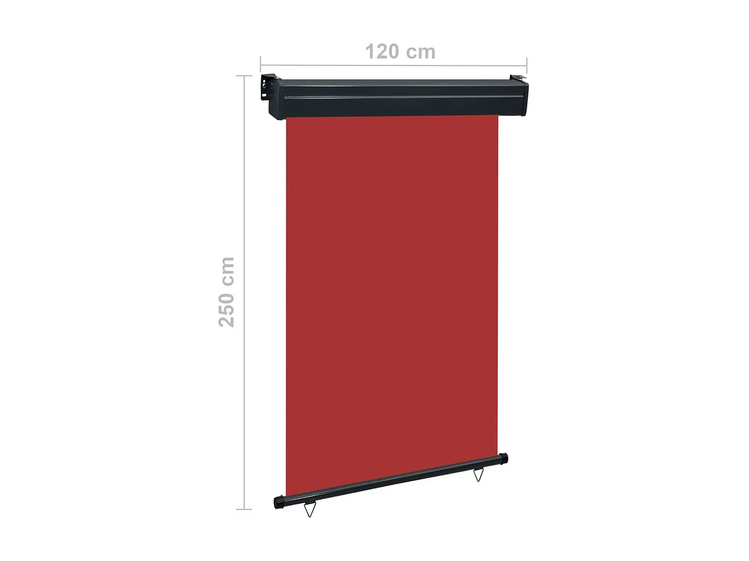 Auvent latéral de balcon 120x250 Rouge