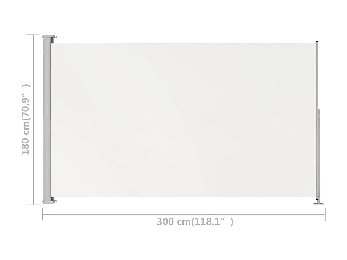 Auvent latéral rétractable de patio 180x300 Crème