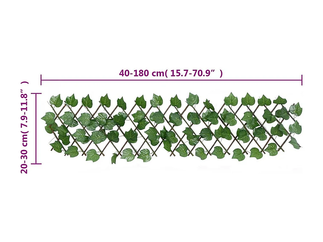 Treillis de feuille de vigne artificiel extensible 180x30
