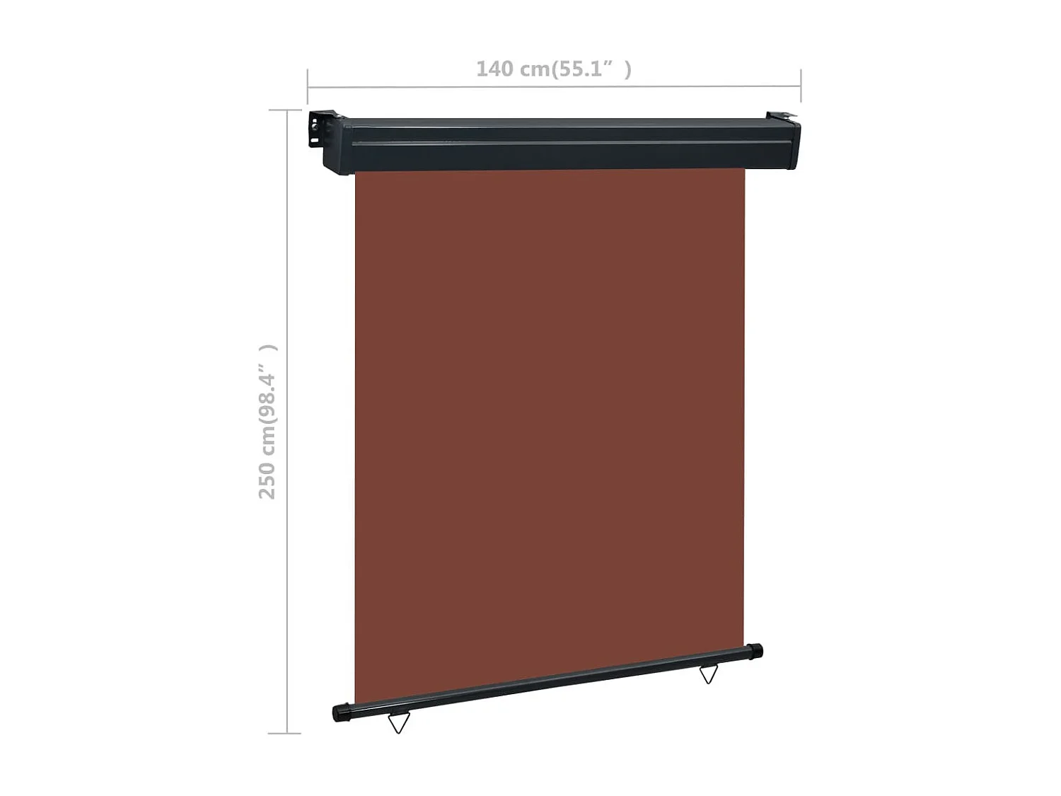 Auvent latéral de balcon 140x250 Marron