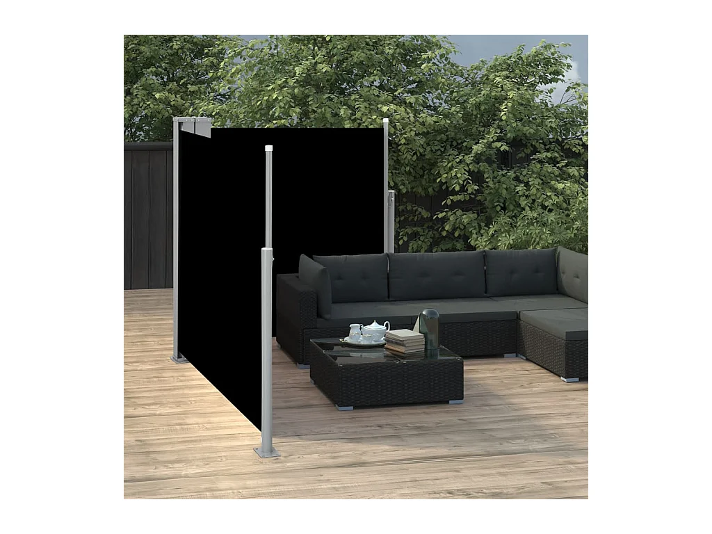 Auvent latéral rétractable Noir 100x600