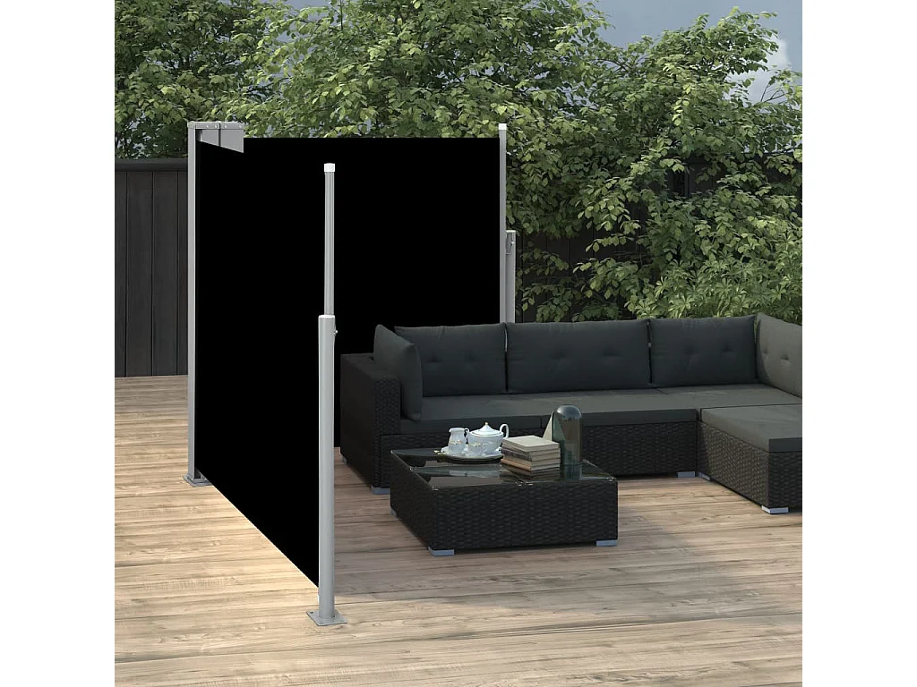 Auvent latéral rétractable Noir 100x600