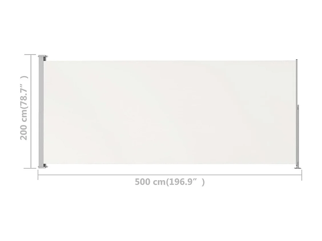 Auvent latéral rétractable de patio 200x500 Crème