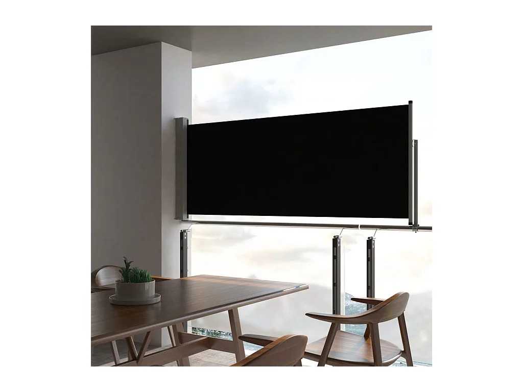 Auvent latéral rétractable de patio 100x300 Noir
