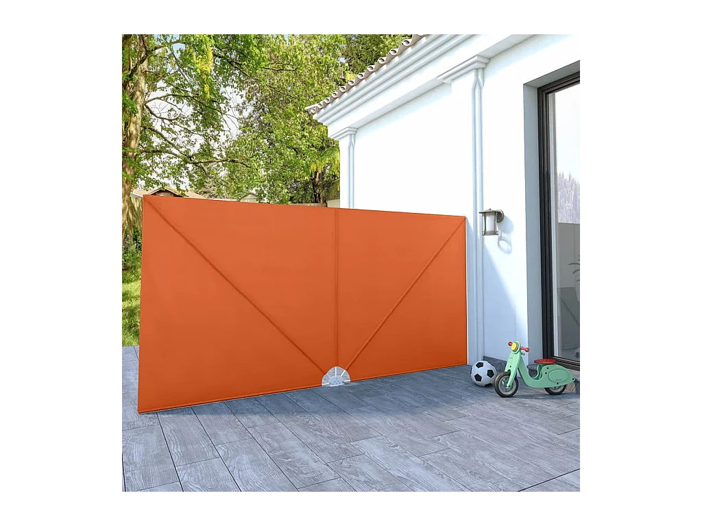 Auvent latéral pliable de terrasse Terre cuite 400x200