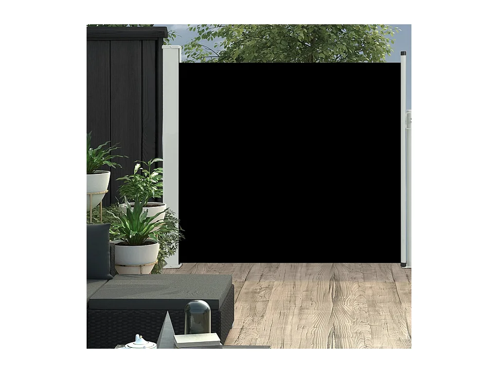 Auvent latéral rétractable de patio 170x300 Noir