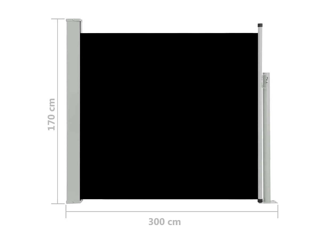 Auvent latéral rétractable de patio 170x300 Noir