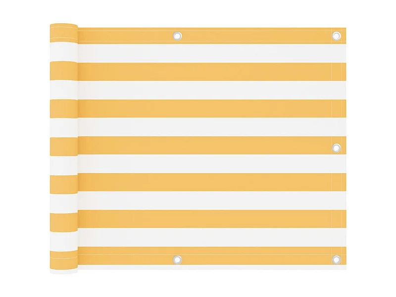 Écran de balcon Blanc et jaune 75x500 Tissu Oxford