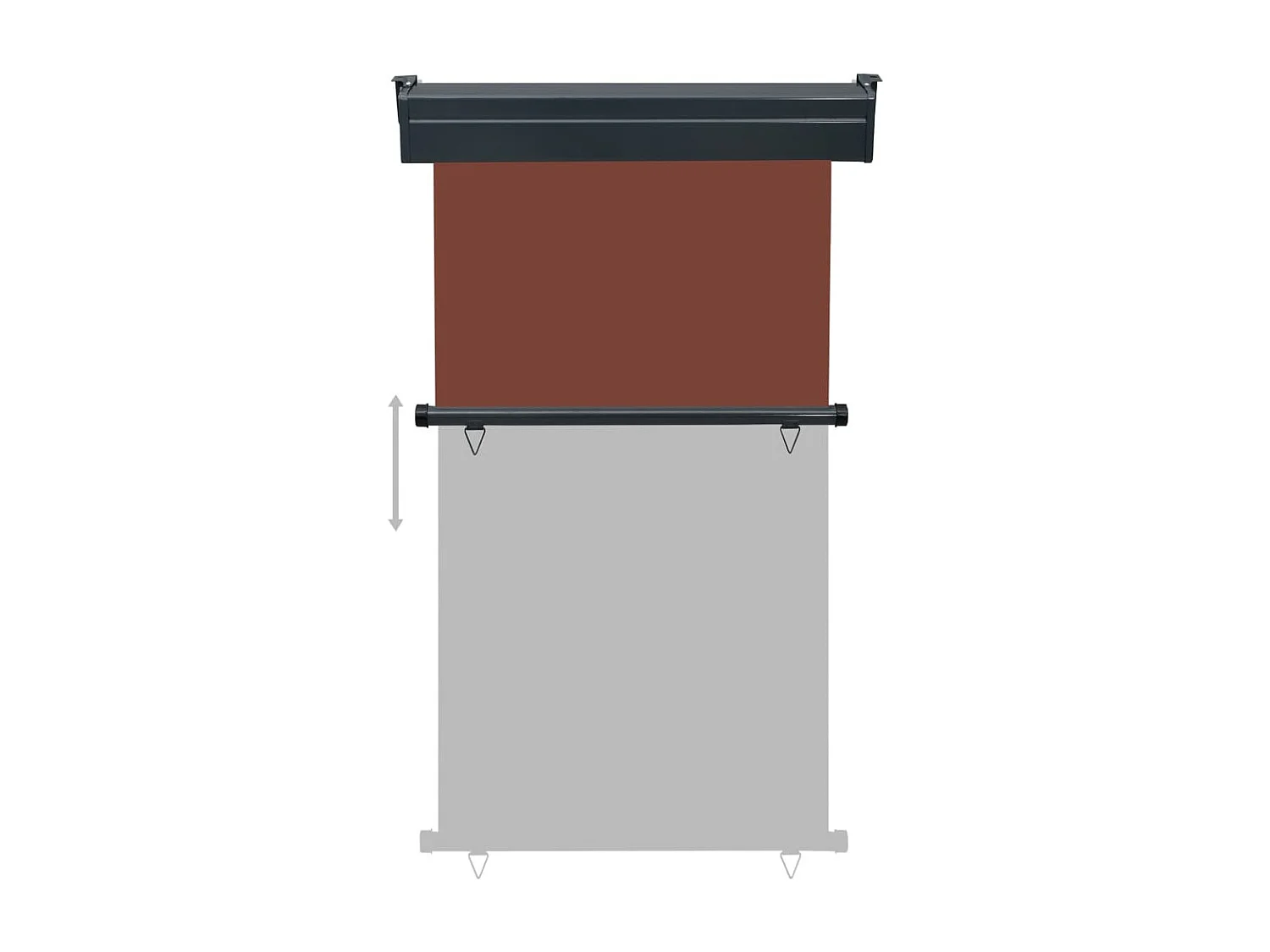 Auvent latéral de balcon 100x250 Marron