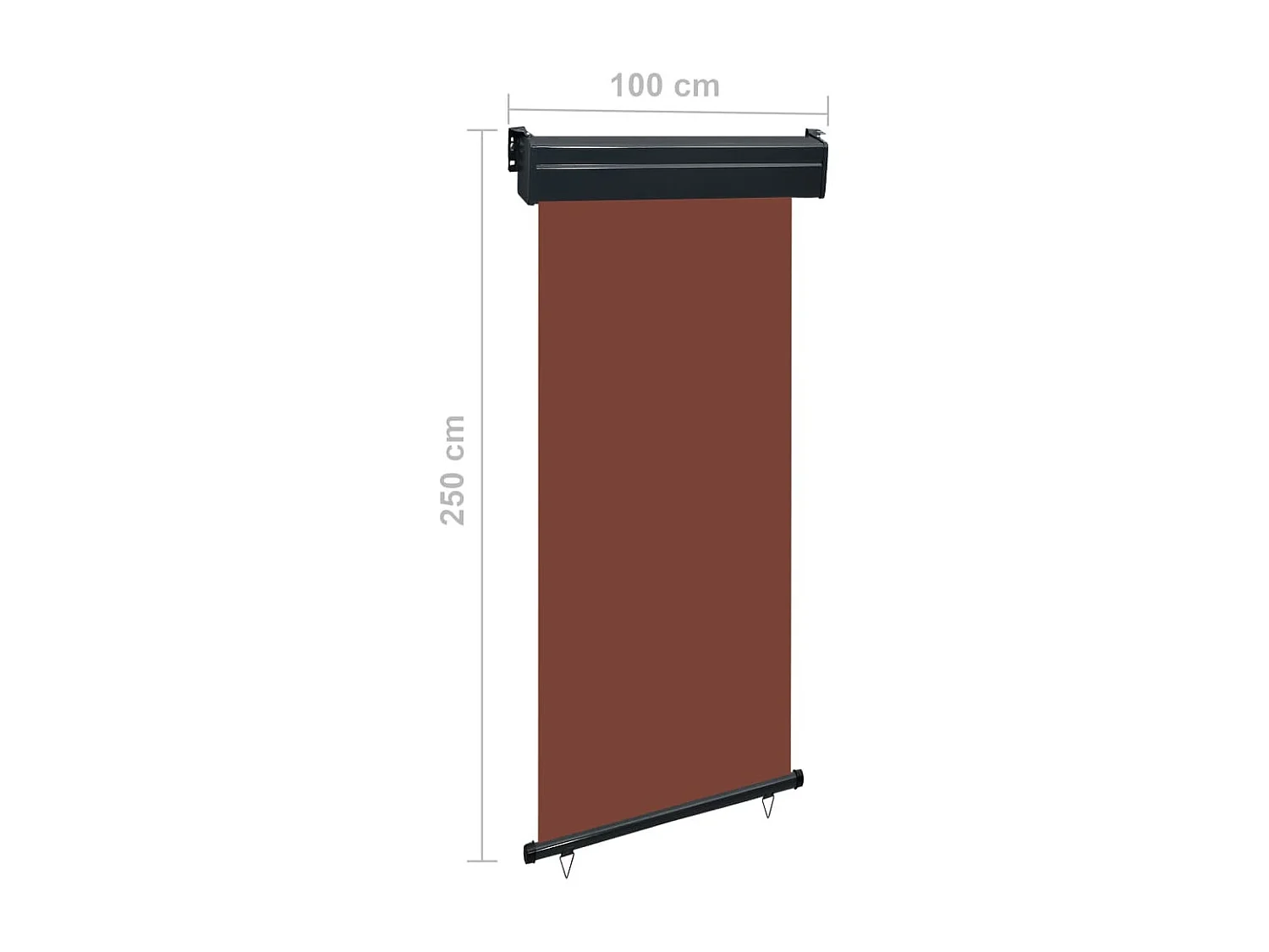 Auvent latéral de balcon 100x250 Marron
