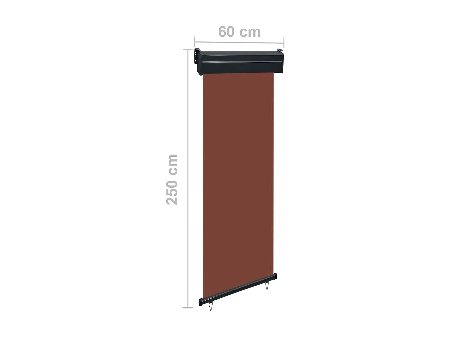Auvent latéral de balcon 60x250 Marron