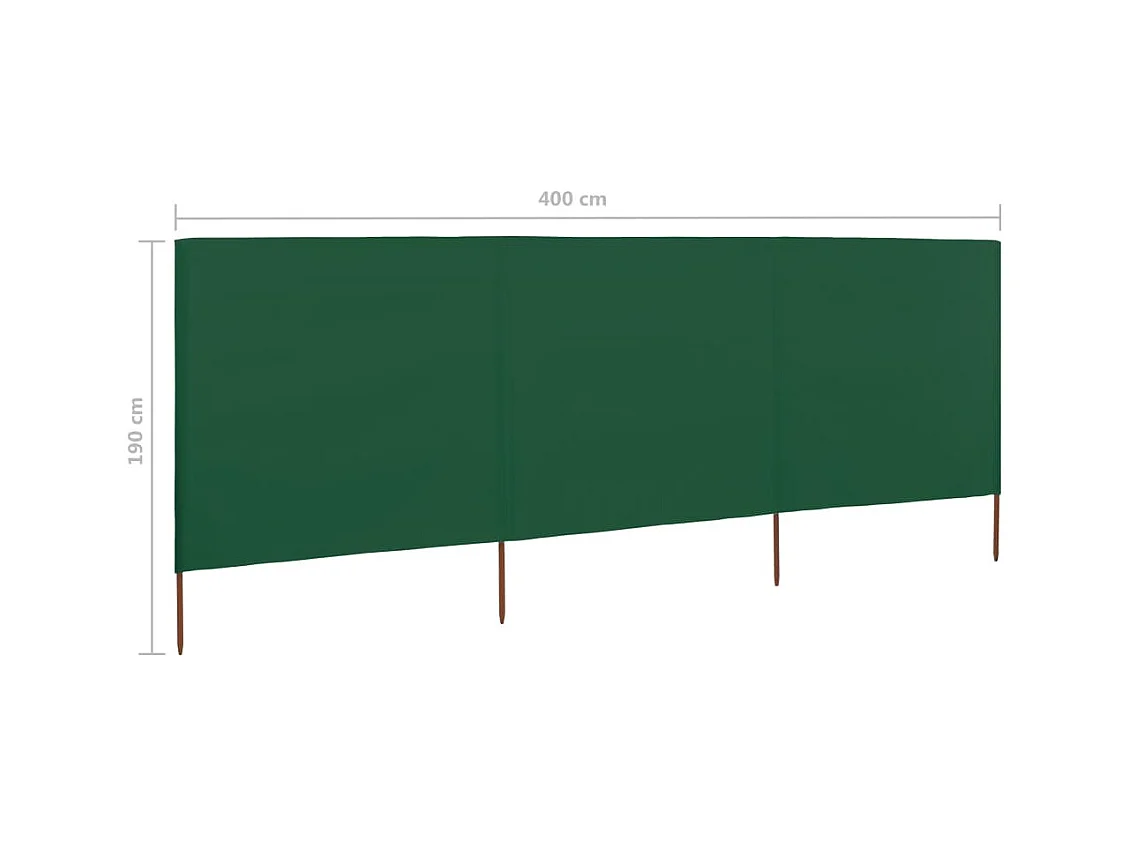 Paravent 3 panneaux Tissu 400x160 Vert