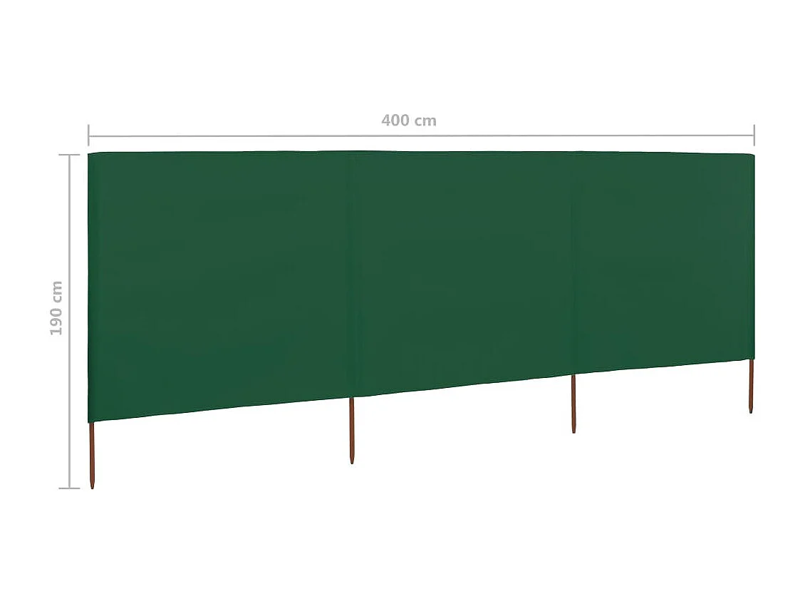 Paravent 3 panneaux Tissu 400x160 Vert