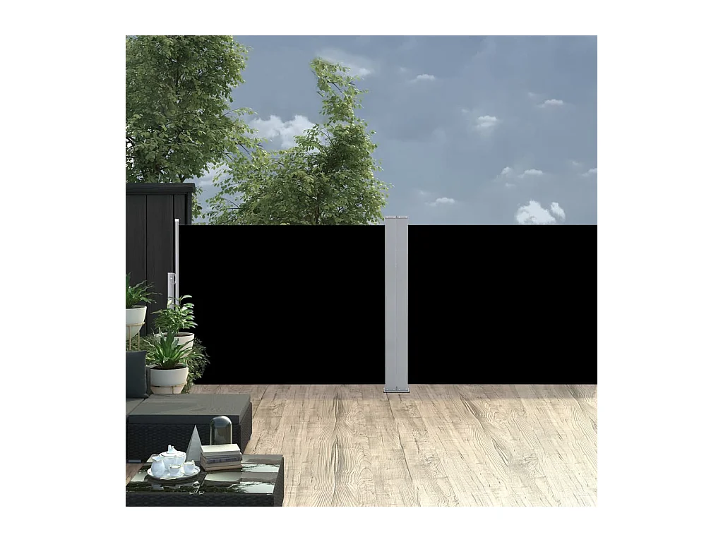 Auvent latéral rétractable Noir 100x1000