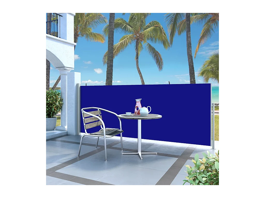 Auvent latéral rétractable 120x300 Bleu