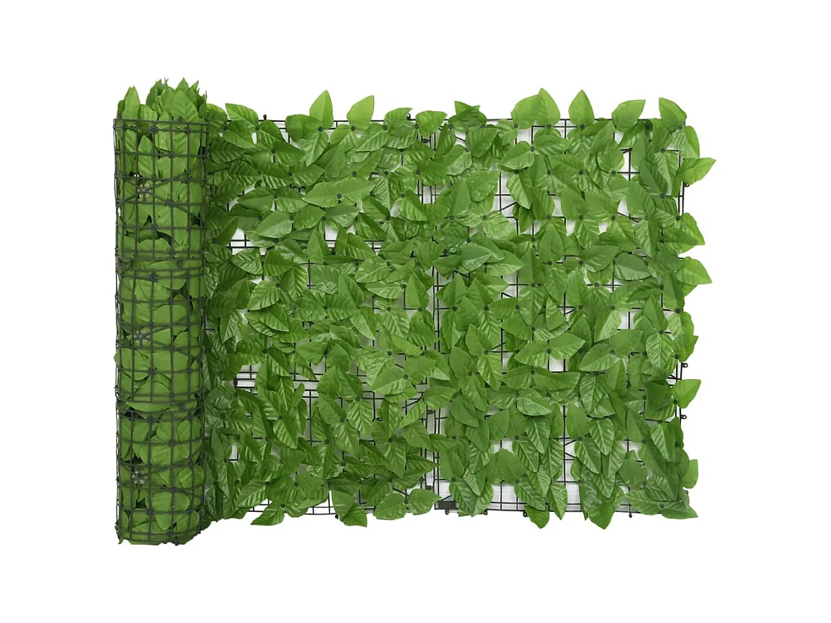 Écran de balcon avec feuilles vert 500x75