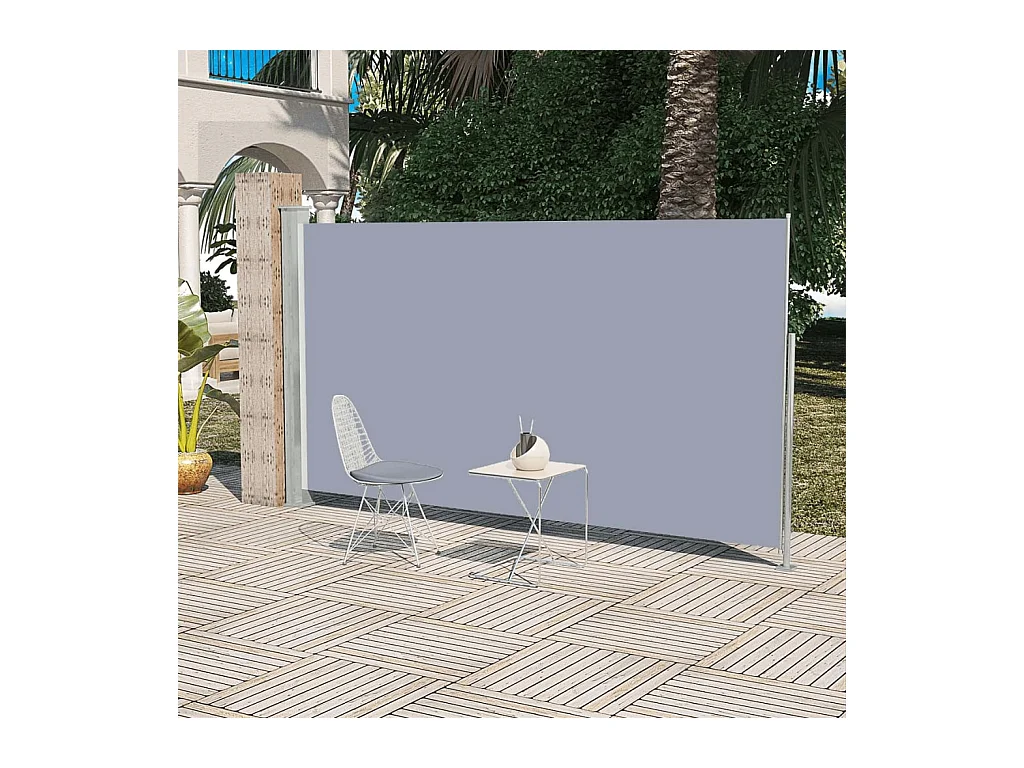 Auvent latéral rétractable de patio 160x300 Gris 2