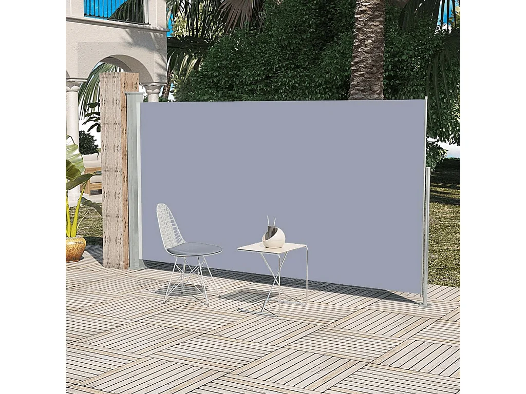 Auvent latéral rétractable de patio 160x300 Gris 2